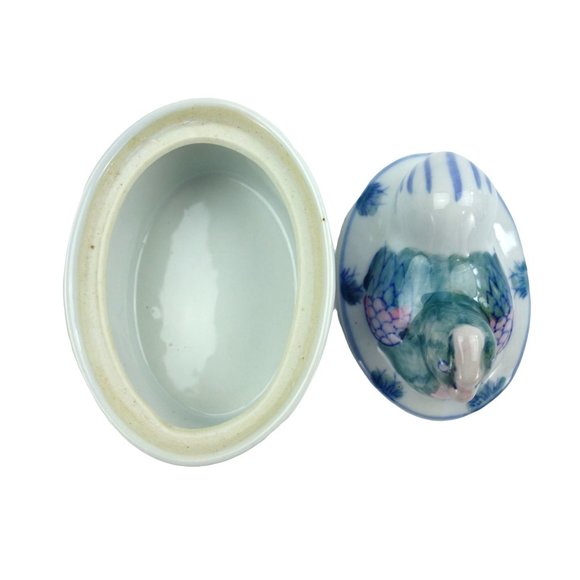 Asian Theme Hen Chicken in Nest Porcelain Trinket Box - Picture 7 of 9